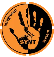 Logo dell'Associazione SYNT – Sistema Integrato: cerchio aperto con mano e mirino